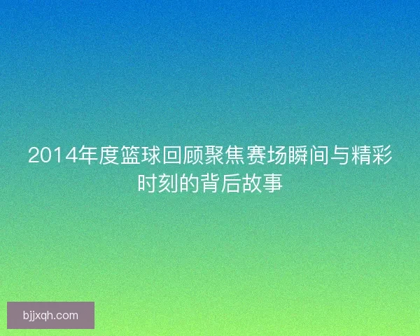 2014年度篮球回顾聚焦赛场瞬间与精彩时刻的背后故事