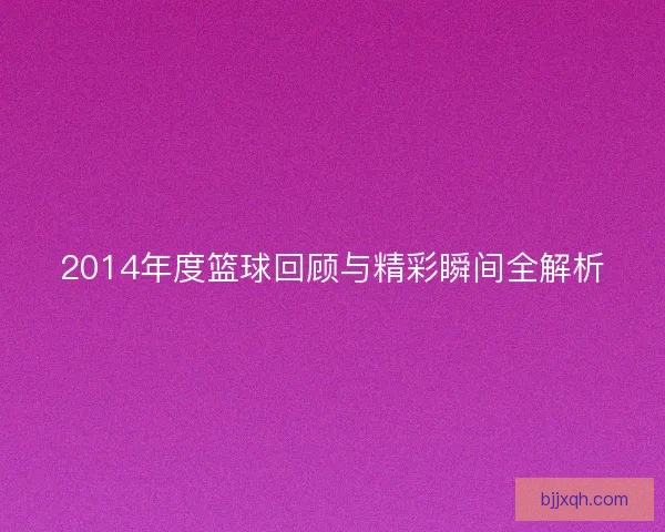 2014年度篮球回顾与精彩瞬间全解析