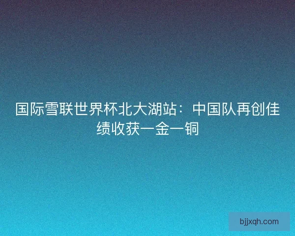 国际雪联世界杯北大湖站：中国队再创佳绩收获一金一铜