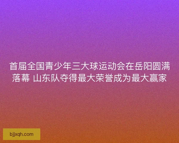 首届全国青少年三大球运动会在岳阳圆满落幕 山东队夺得最大荣誉成为最大赢家